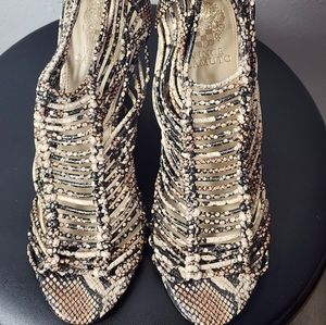 Vince Camuto Alsandra Faux Snakeskin Wovan Heels